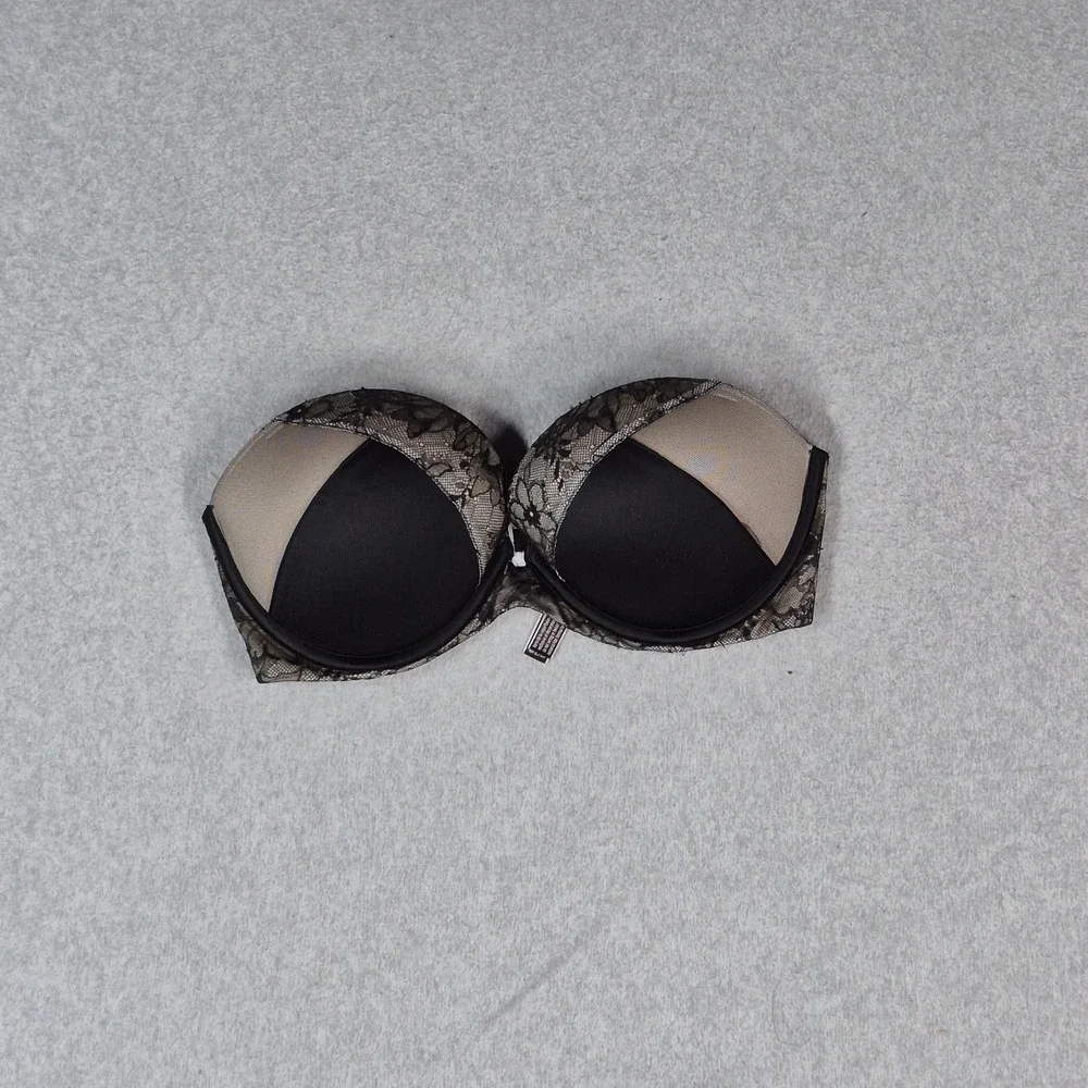 Victoria's Secret Women Bra 32DD Black Floral Very Sexy Multi Way Underwired